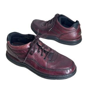 Rockport Shoes Mens 10 Wide Brown Leather Sneakers Casual Comfort
